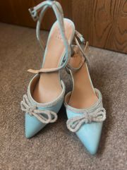 Blue Bow Heels