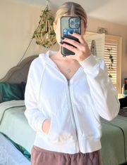 Tilly’s White Cropped Zip Up Hoodie