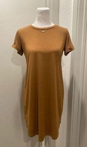 Cotton On Casual Brown Short Sleeve Crew Neck T-Shirt Mini Dress - XXS