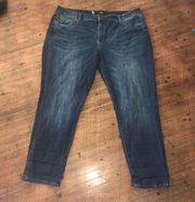 Kut from the Kloth distressed dark wash size 20 Normcore tapered leg jeans