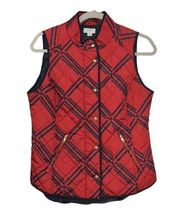 Crown & Ivy Red & Black Plaid Puffer Vest(Size Small)