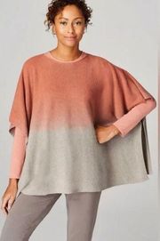 J. Jill Pure Jill Ombre Knit Poncho Pullover Sweater One Size Cotton Dip Dye