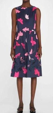 Carolina Herrera Butterfly eyelet embroidered midi dress size 2 $1990