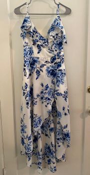 By&By Romper Dress Blue/White Floral