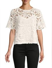 Nanette Lepore Tie-bow Lace Top M