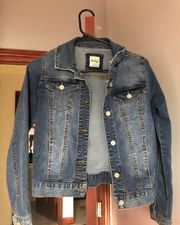 Girls Medium Wash Denim Jacket 