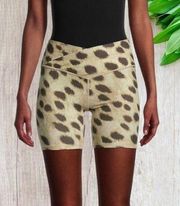 WEWOREWHAT Animal-Print Bike Shorts in Tan XL