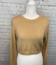 Soft & Fuzzy Cropped Sweater Tan