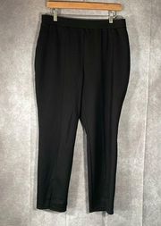 Worthington Black Stretchy Pull On Ankle Pants | Size Petite Large