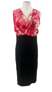 Ted Baker London Dega Floral Etching Cowl Neck Silk Pencil Dress Size Small