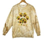 PAWZ Official Sunflower Bouquet Floral Dog Paw Print Sweatshirt Size Medium