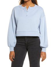 Henley Fleece Sweatshirt