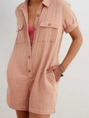 softest linen utility romper size medium