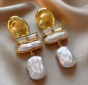 NEW DESIGNER HANDMADE ARYA PEARL & CRYSTAL DROP EARRINGS