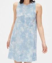 NEW NWT GAP Sleeveless Pocket Swing Tank Dress Blue White Tie Dye 100% Cotton MD