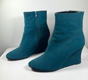 NEWPORT NEWS LEATHER SUEDE WEDGE BOOTS ABOVE ANKLE SIZE 7.5