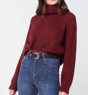 Stitch Womens Turtleneck Sweater In Wine