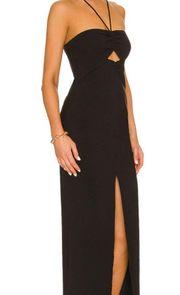 NWT Likely Black Halter Front Slip Maxi Rocky Gown