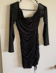 Black Off-the-shoulder Bodycon Dress L