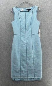 Maggie London Women's Dress Sleeveless Sheath Solid Light Blue Lined Size 6