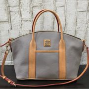 DOONEY & BOURKE Smoke Gray Leather Carley Madeline Satchel Bag