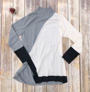 Mock Neck Colorblock Tunic sweater