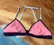 Lululemon Triangle Bikini swim top surf to sand pink and purple size 6