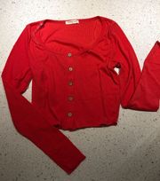 Red Button Up Longsleeve