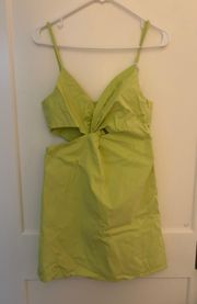 Tommy Twist Front Mini Dress In Lime