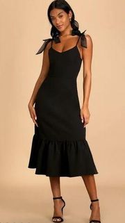Beautiful black bow midi dress