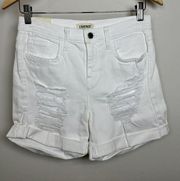 L'AGENCE White Balboa Double Roll Shorts Women Size 24 NWT Distressed