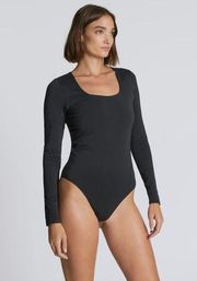 The Long-Sleeve Supima Square-Neck Bodysuit