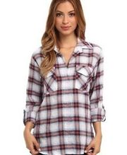 Plaid Button Up Shirt With Gold Zipper