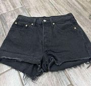 Levi’s 501 Black Denim High Rise Shorts Size 26