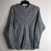 Ecote gray cable knit pullover ladies fall sweater size XS