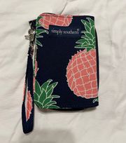 Navy Pineapple Wristlet Wallet