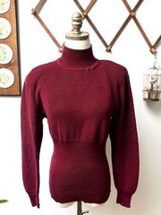 Vintage  Pima Cotton Hand Knit Turtleneck Sweater