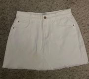 White Denim Mini Skirt