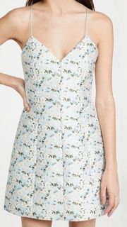 NWT ALICE + OLIVIA Tayla Structured Mini Dress Size 6- Powder Blue White