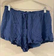 Blue drawstring Pull-on shorts