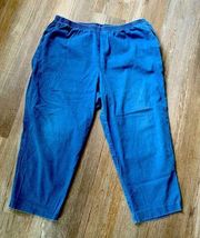 Alfred Dunner Stretchy Capri Pants Blue Cinch Waist Size XXL