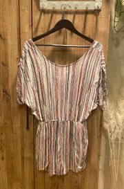 Multicolored striped romper BCBG brand