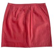 Vintage Newport News Red All Leather Skirt Deadstock NWT Size 20W Date Night