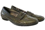 Snakeskin Embossed Leather Penny Loafers Driving Mocassins