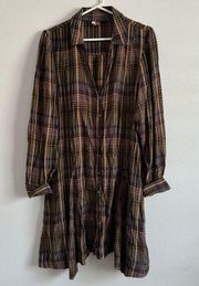 Pilcro Plaid Mini Shirt Dress