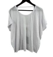 Chaser White Short Sleeve Scoop Back Tee Medium