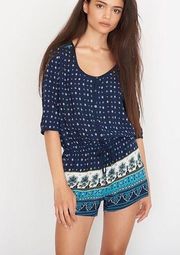 Printed Henley Romper