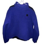 Women's UA Sherpa Fleece Mock Neck Jacket Pullover Blue / Black  Size XL NWOT