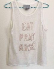 Chloe Oliver Eat Prat Rose Linen Tank Top S