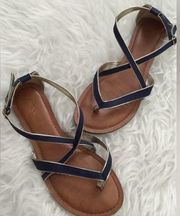 Brand new Greek style navy/gold sandals-9